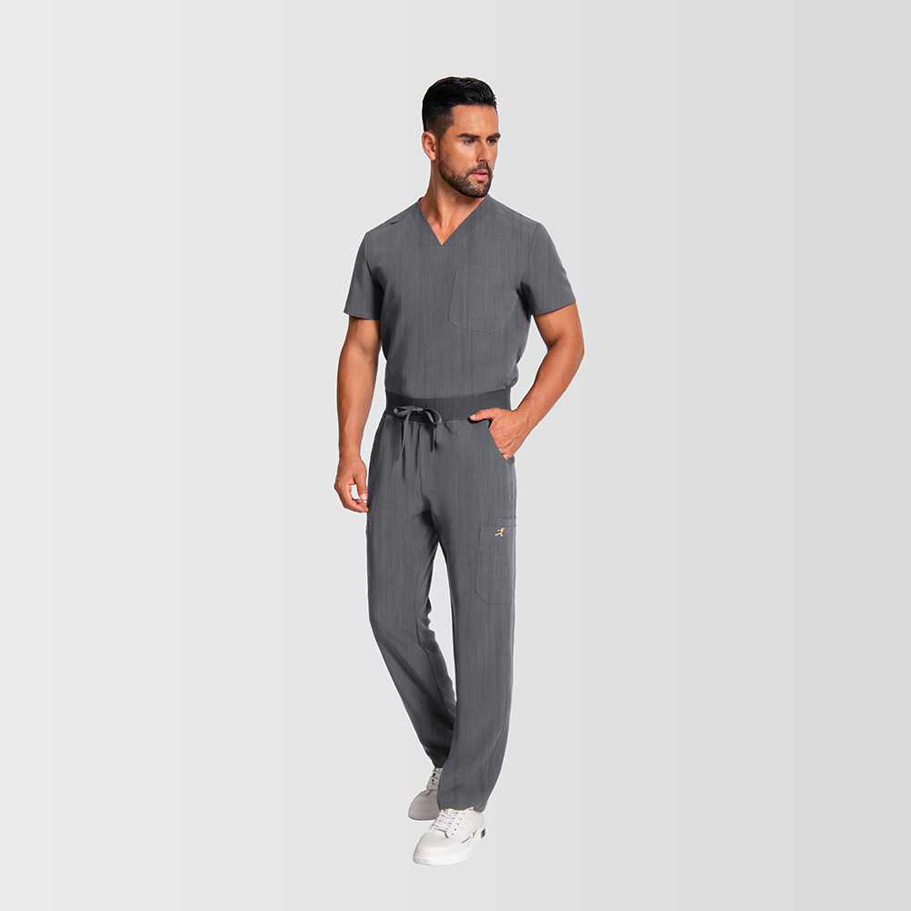 KungFuscrubs Men Three-Pocket Scrub Sets rednote-Only Deal