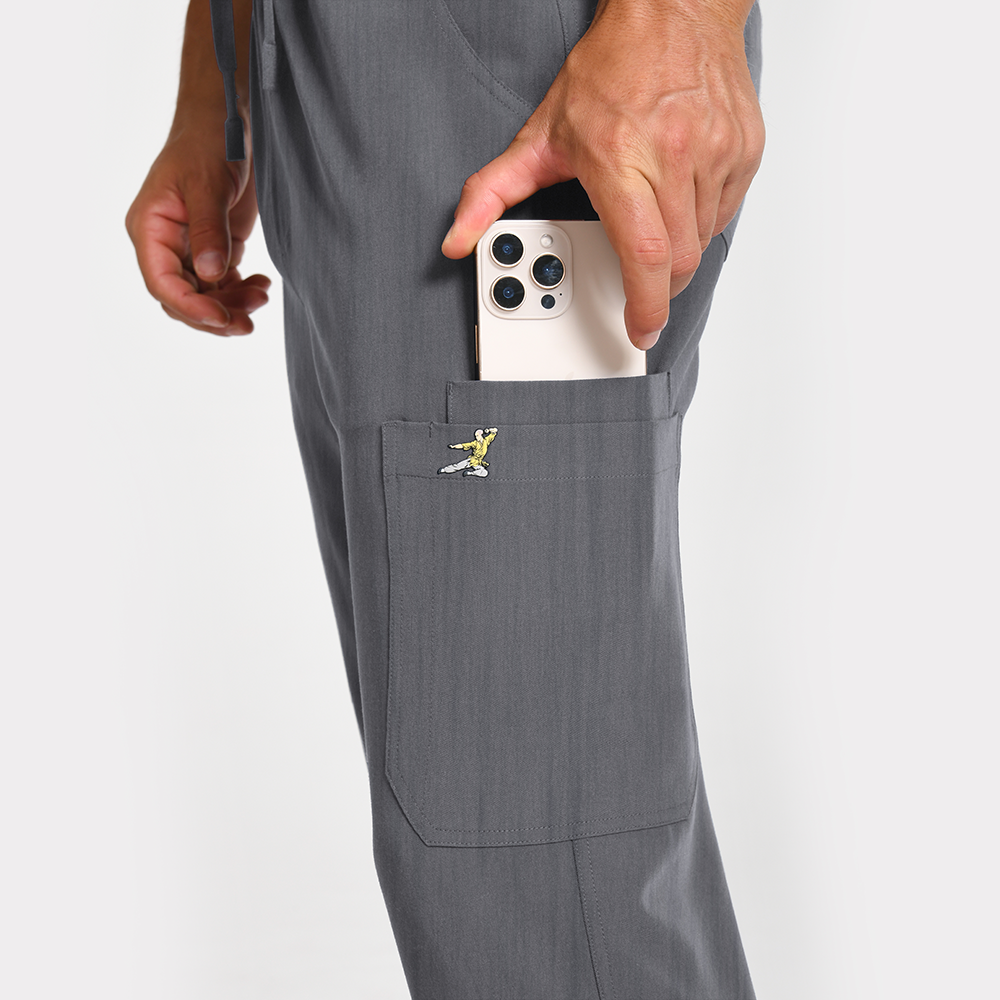 KungFuscrubs Men Three-Pocket Scrub Sets rednote-Only Deal
