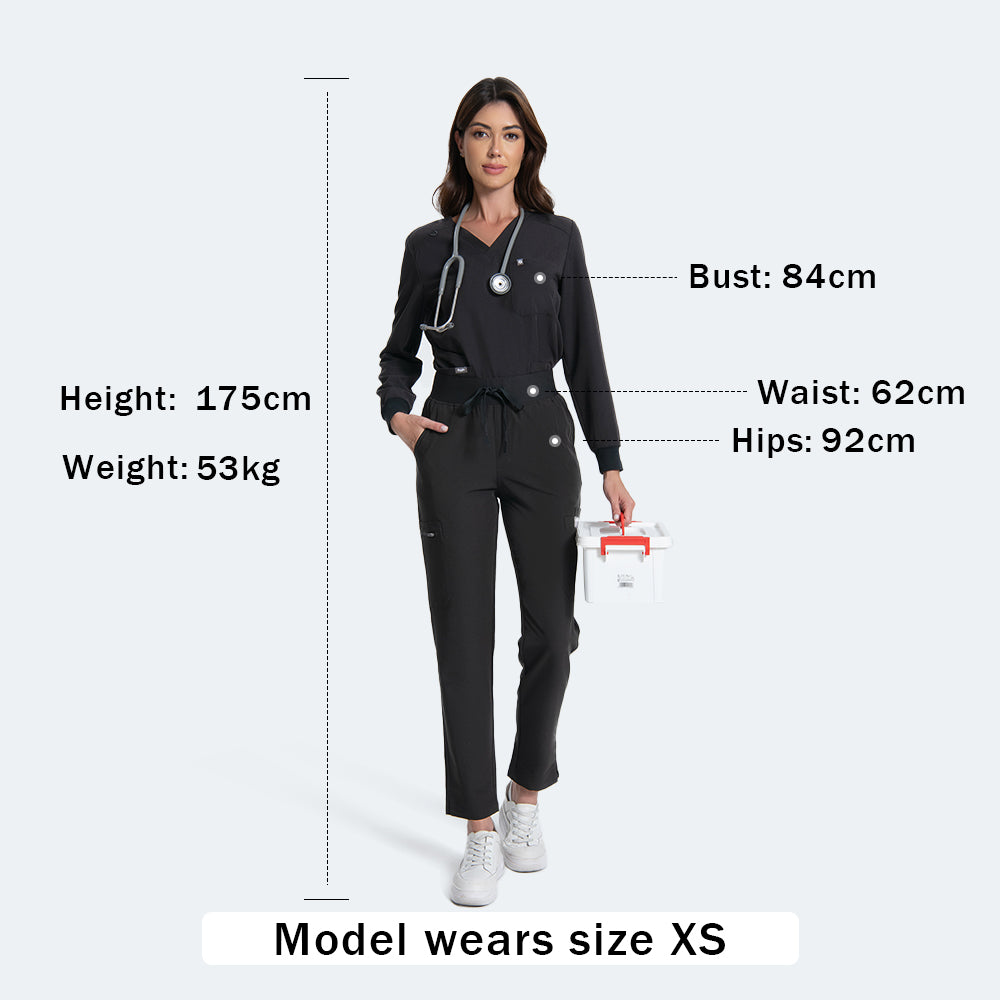 Black uniform scrub top