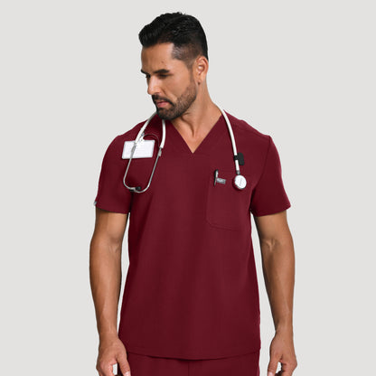 Men's Wide V-Neck Scrub Top – 4 Pockets | KungfuScrubs