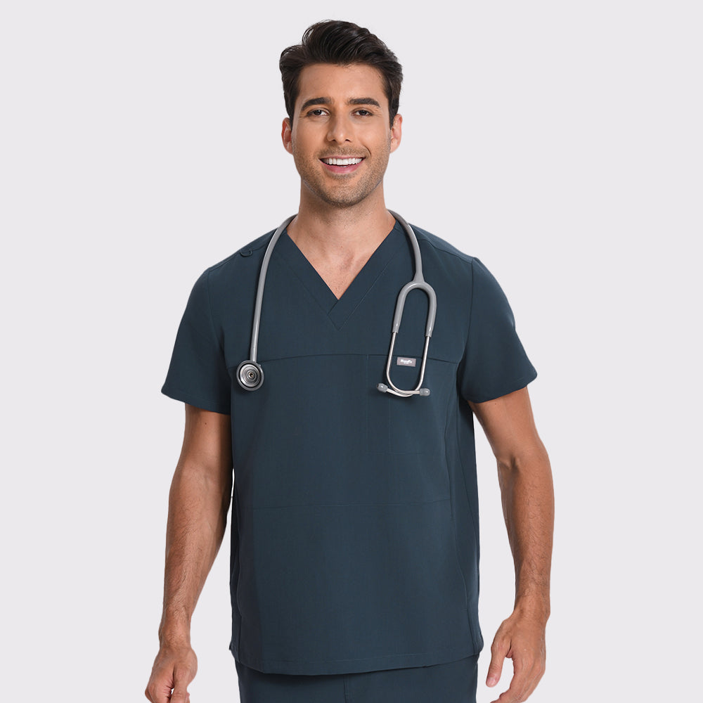 Men's V-neck Scrub Top – 4 Pockets | Kungfu Scrubs