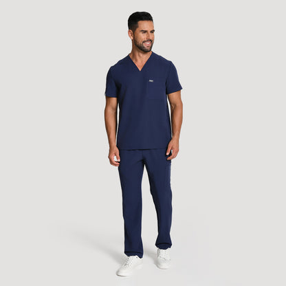 Men's Wide V-Neck Scrub Top – 4 Pockets | KungfuScrubs