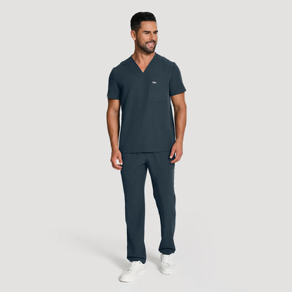 Men's Wide V-Neck Scrub Top – 4 Pockets | KungfuScrubs