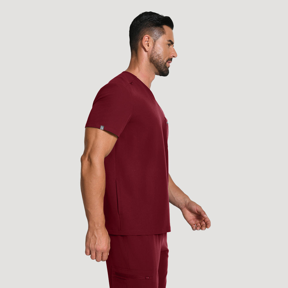 Men's Wide V-Neck Scrub Top – 4 Pockets | KungfuScrubs