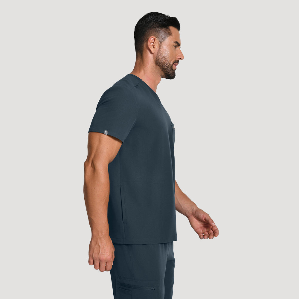 Men's Wide V-Neck Scrub Top – 4 Pockets | KungfuScrubs