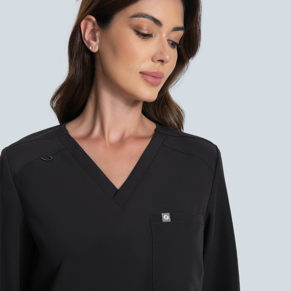 Deep V-neck scrub top