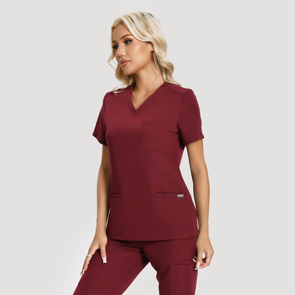 Blusas médicas esenciales de tres bolsillos KungfuScrubs