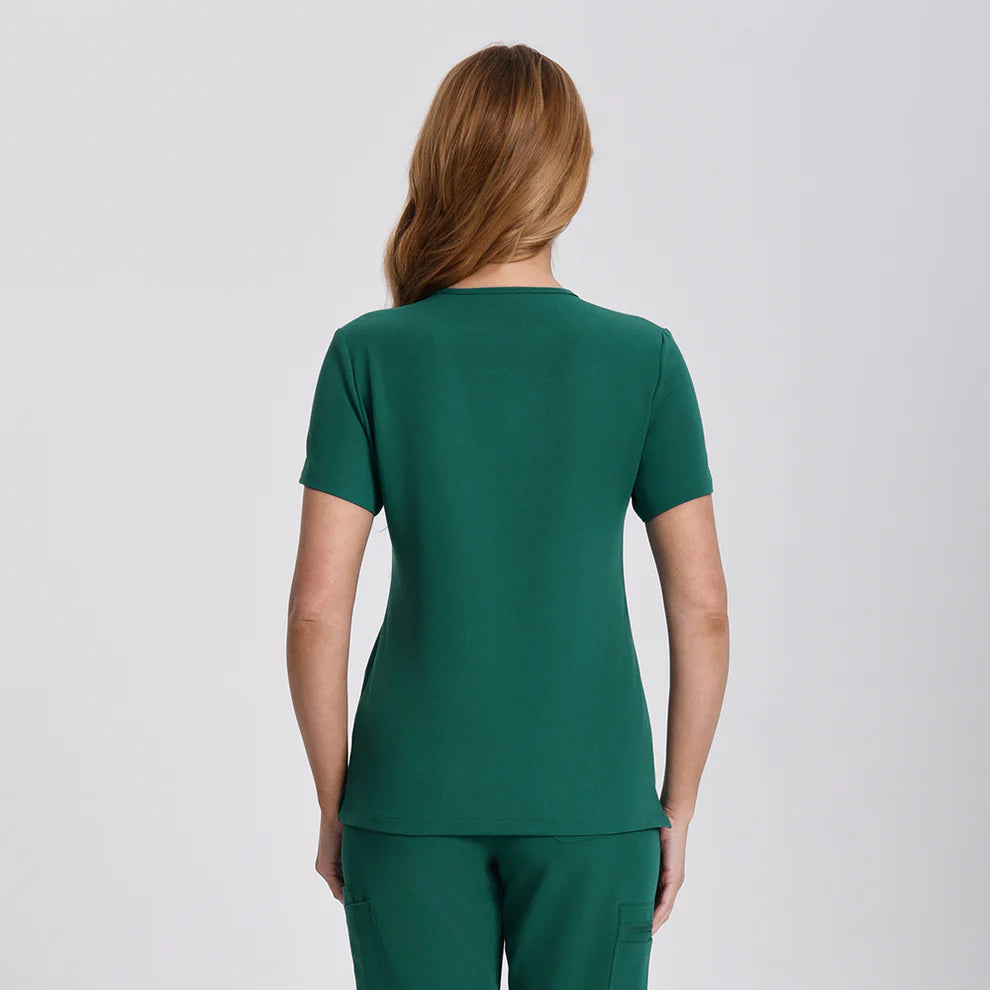 Blusa médica verde cazador para mujer