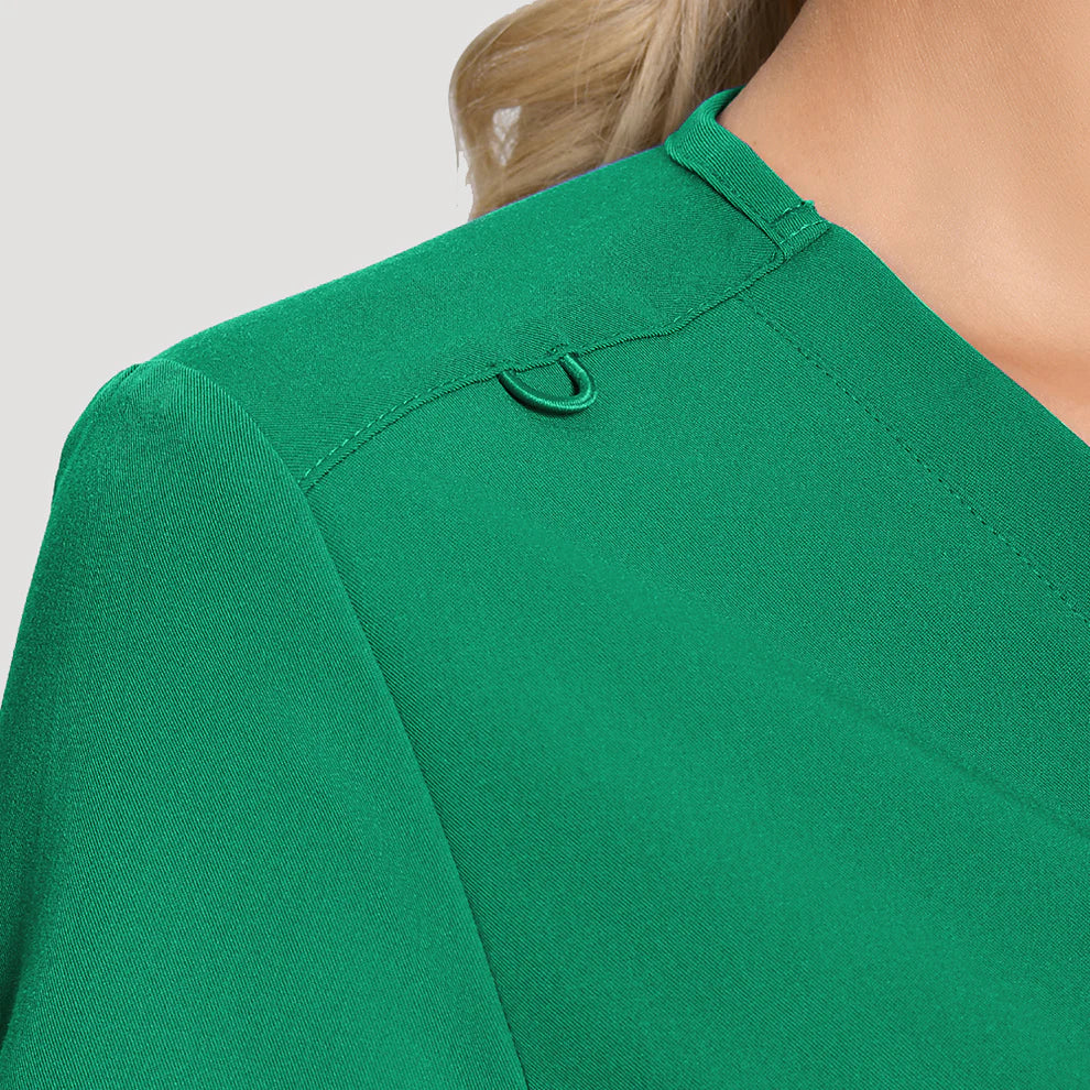 Blusa médica verde indocianina para mujer