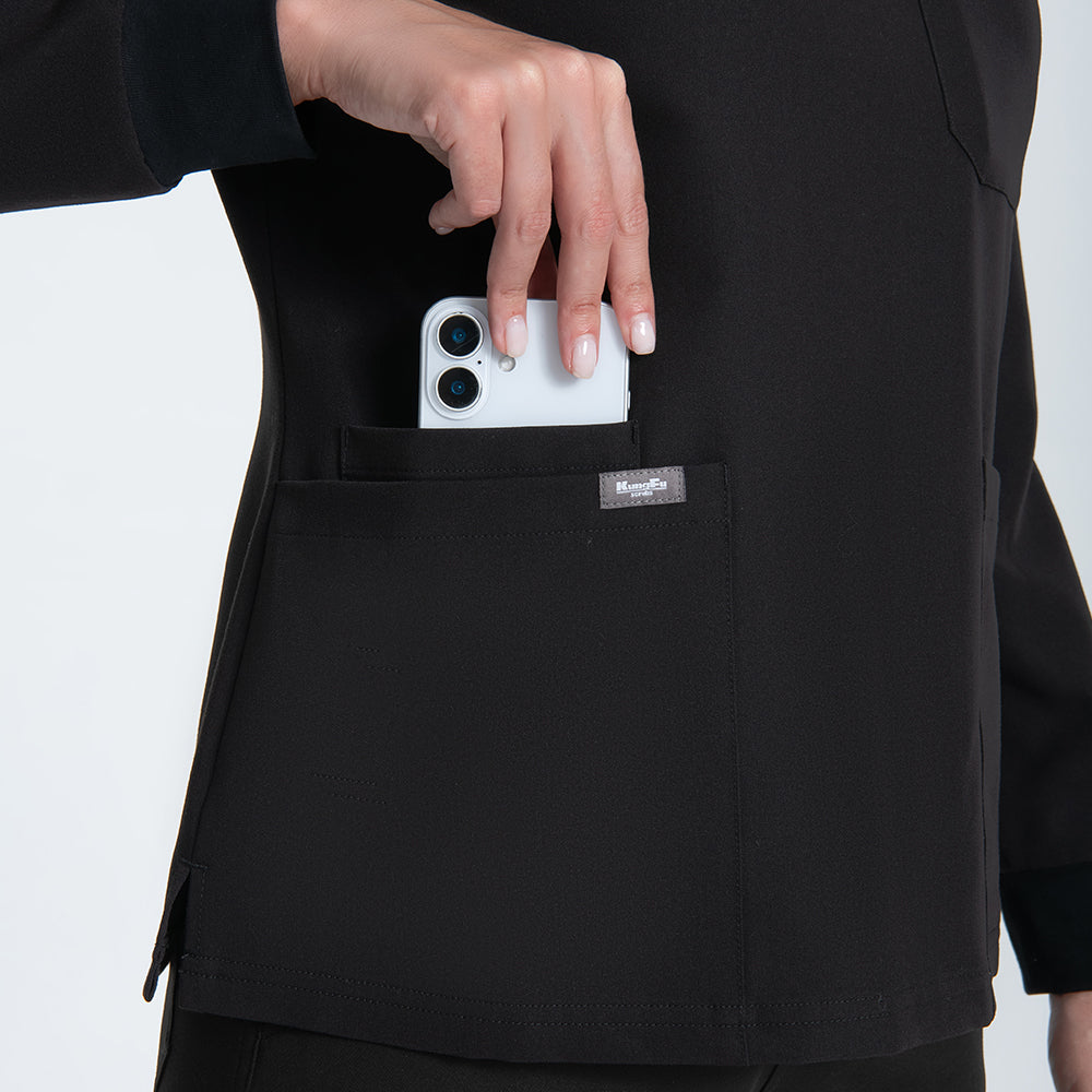 women utility pocket scrub top 