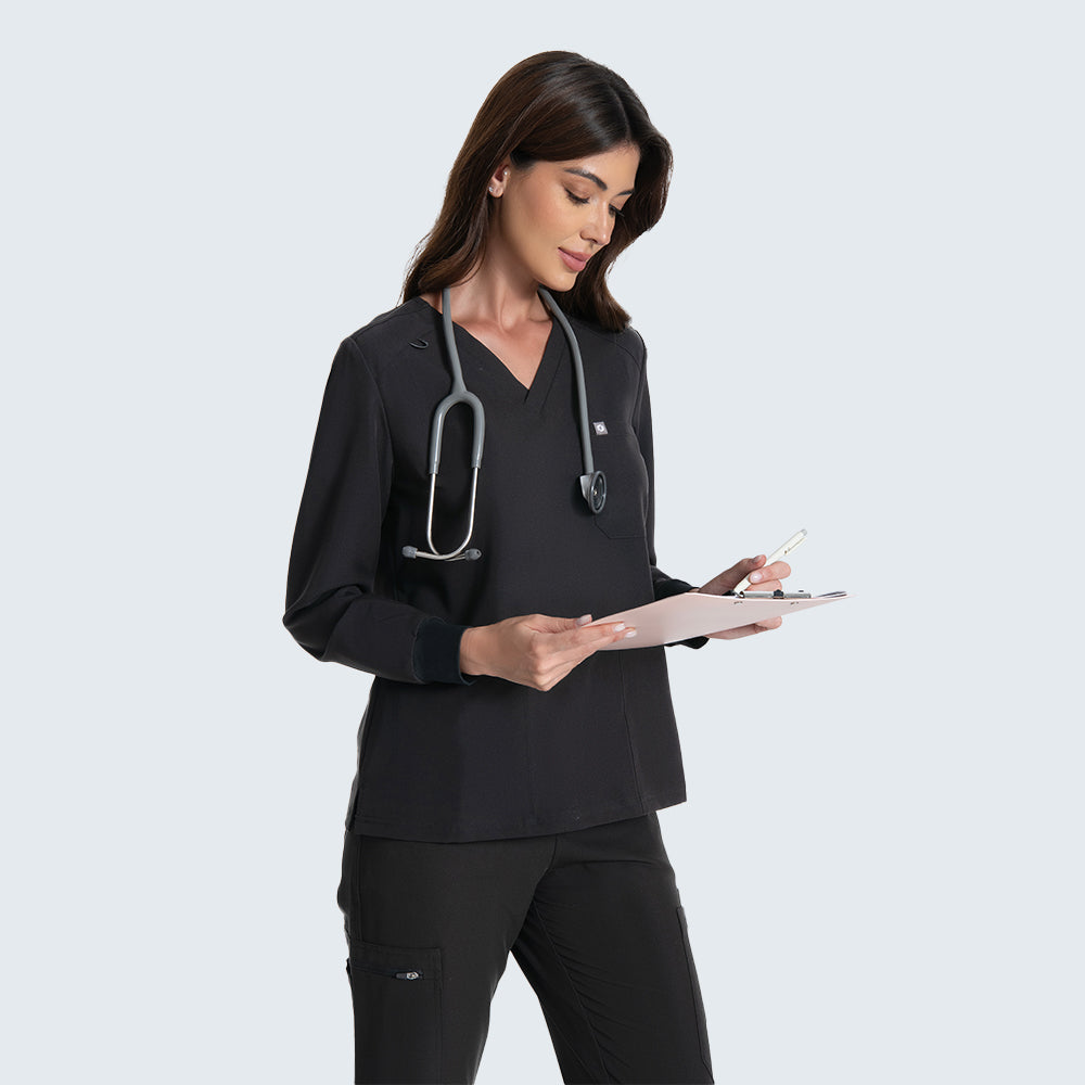 women antimicrobial scrub top