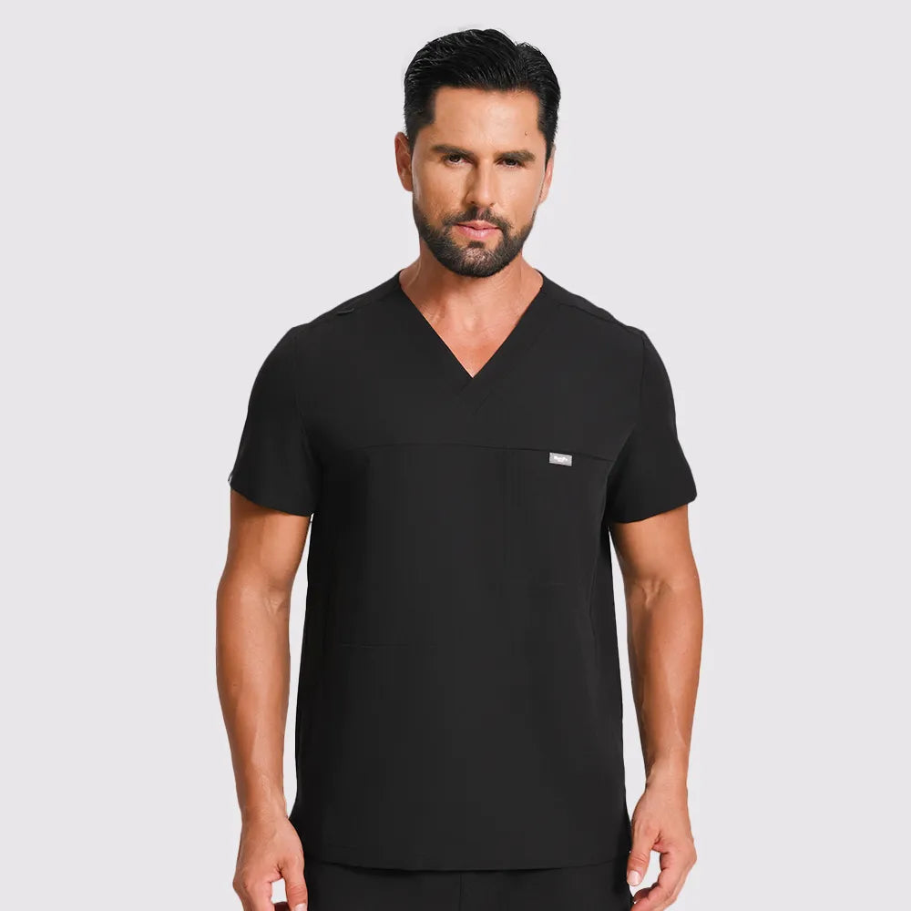 Men's V-neck Scrub Top – 4 Pockets | Kungfu Scrubs