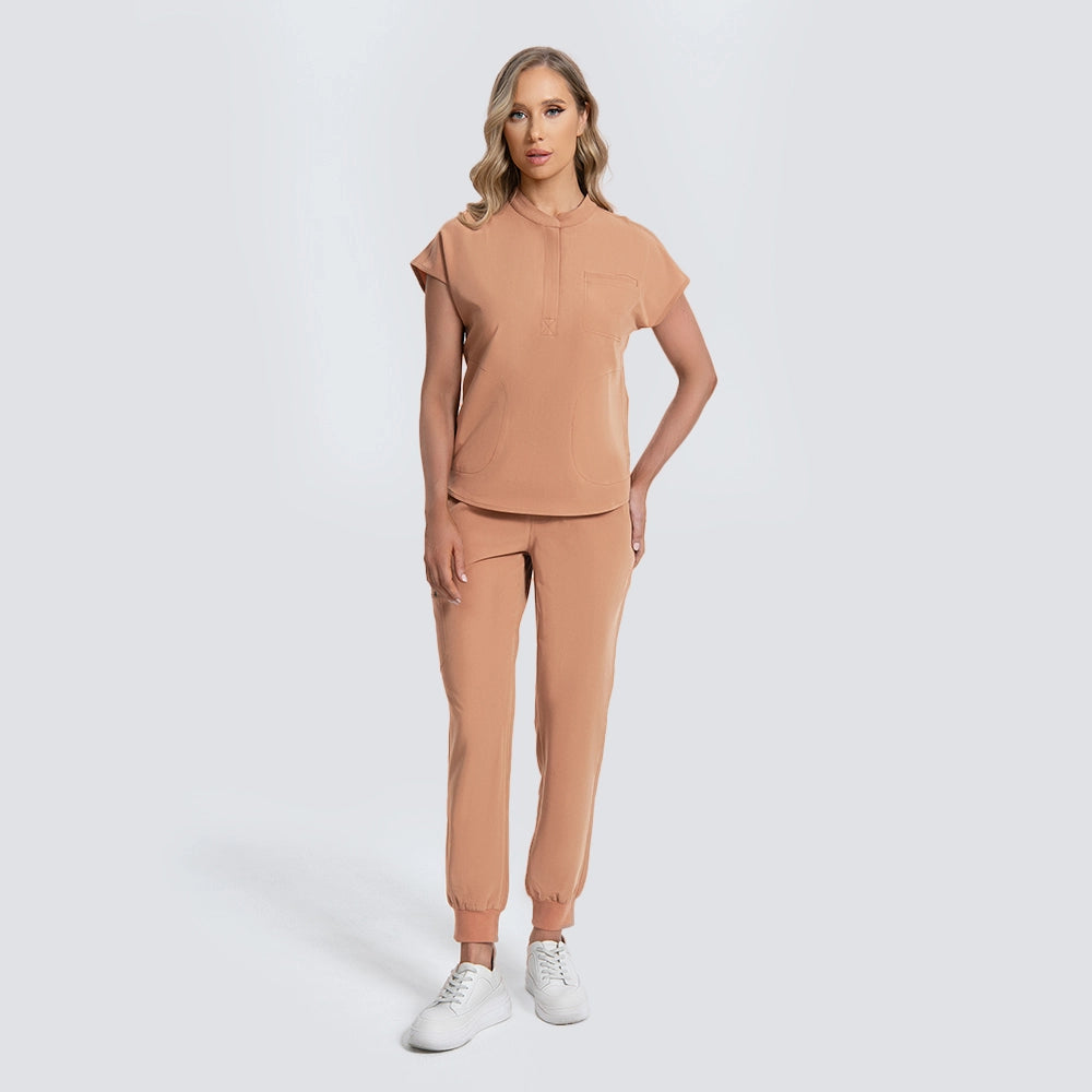 Stand Collar Nurse Scrub Set