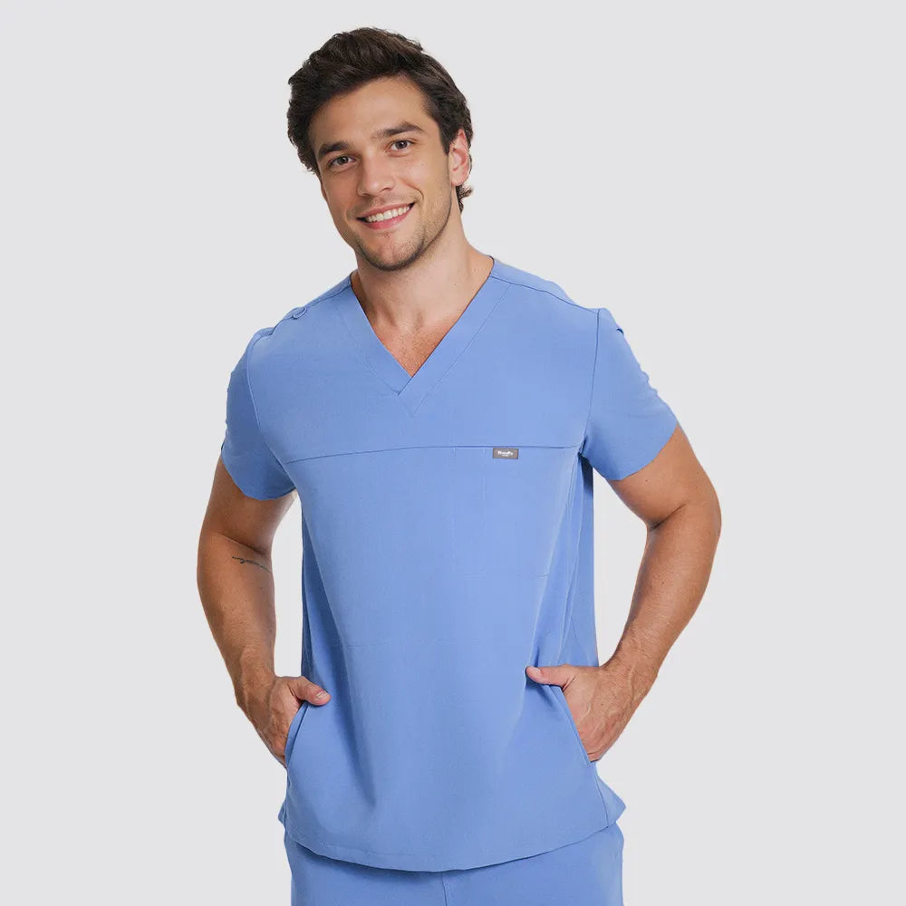 Men's V-neck Scrub Top – 4 Pockets | Kungfu Scrubs
