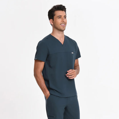Men's V-neck Scrub Top – 4 Pockets | Kungfu Scrubs