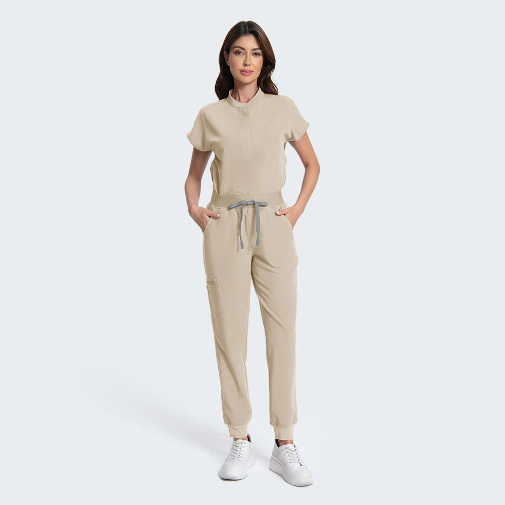 Wrinkle Resistant Stand Collar Scrubs