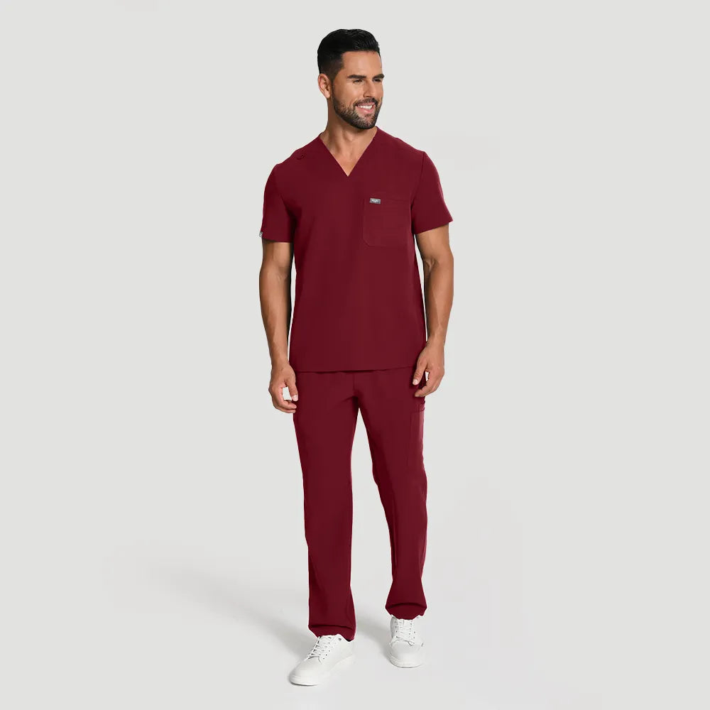 Men's Wide V-Neck Scrub Top – 4 Pockets | KungfuScrubs