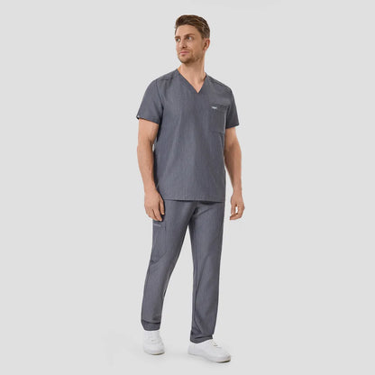 Men's Wide V-Neck Scrub Top – 4 Pockets | KungfuScrubs