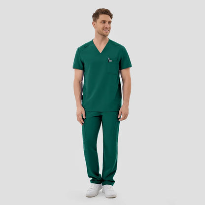 Men's Wide V-Neck Scrub Top – 4 Pockets | KungfuScrubs