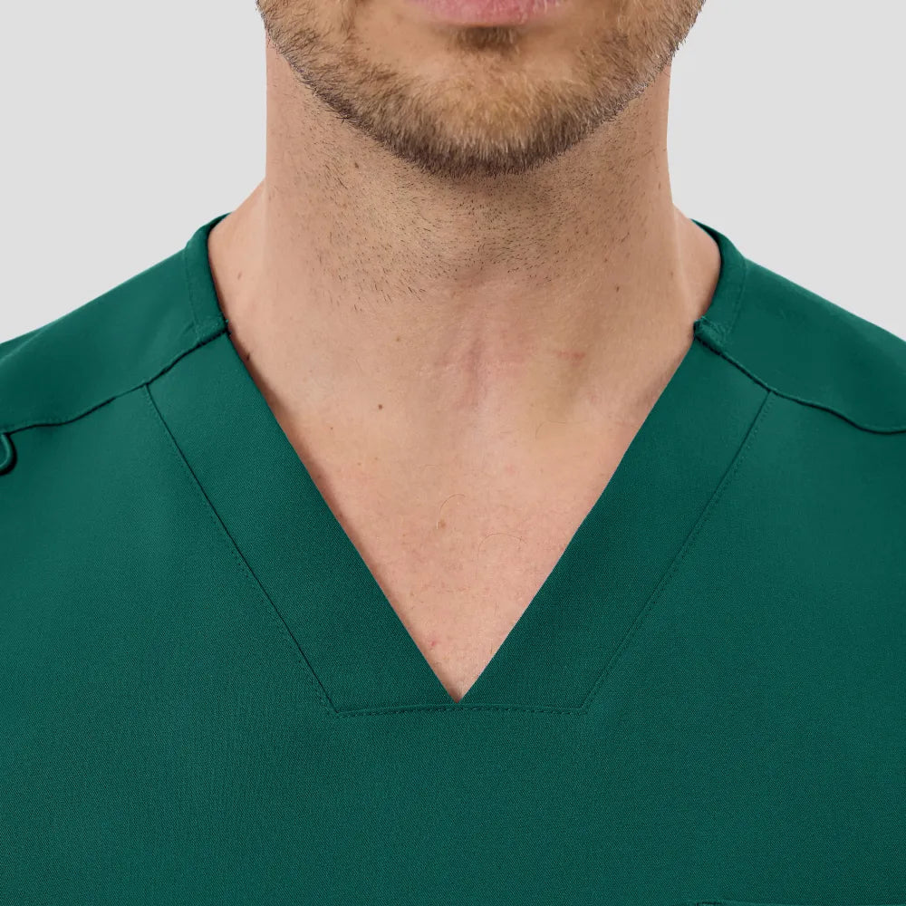 Men's Wide V-Neck Scrub Top – 4 Pockets | KungfuScrubs