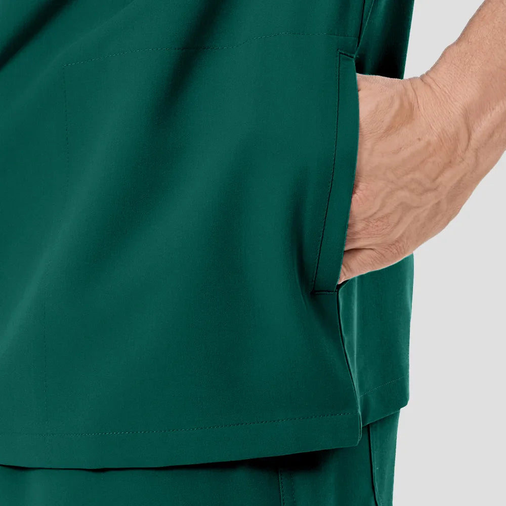 Men's Wide V-Neck Scrub Top – 4 Pockets | KungfuScrubs