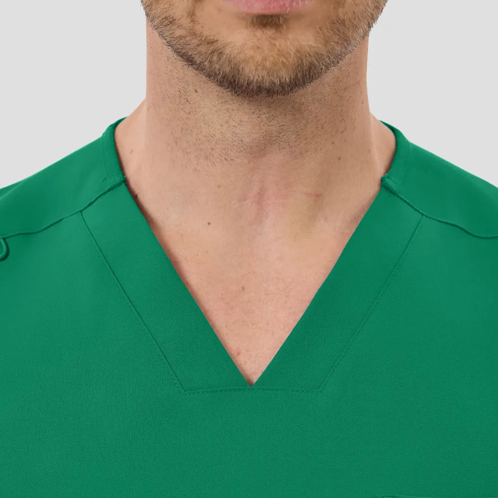 Men's Wide V-Neck Scrub Top – 4 Pockets | KungfuScrubs