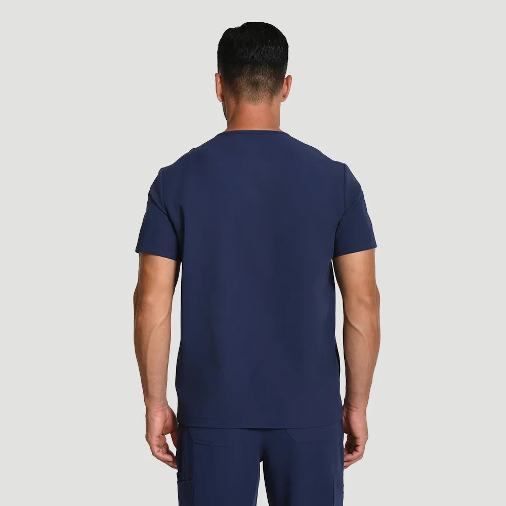 Men's Wide V-Neck Scrub Top – 4 Pockets | KungfuScrubs