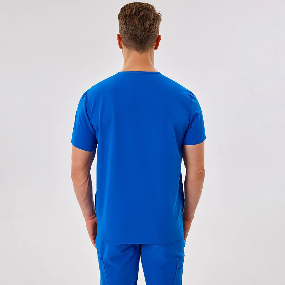 Men's Wide V-Neck Scrub Top – 4 Pockets | KungfuScrubs