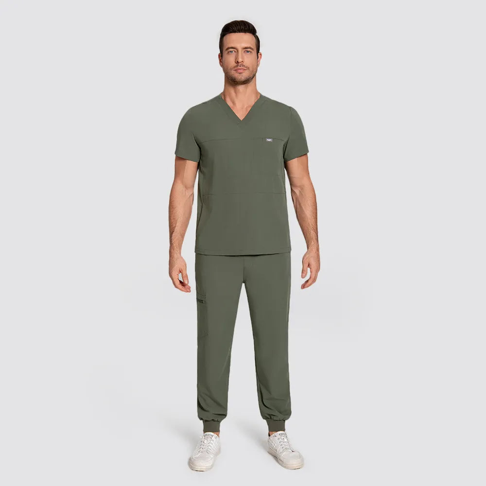 Men's V-neck Scrub Top – 4 Pockets | Kungfu Scrubs