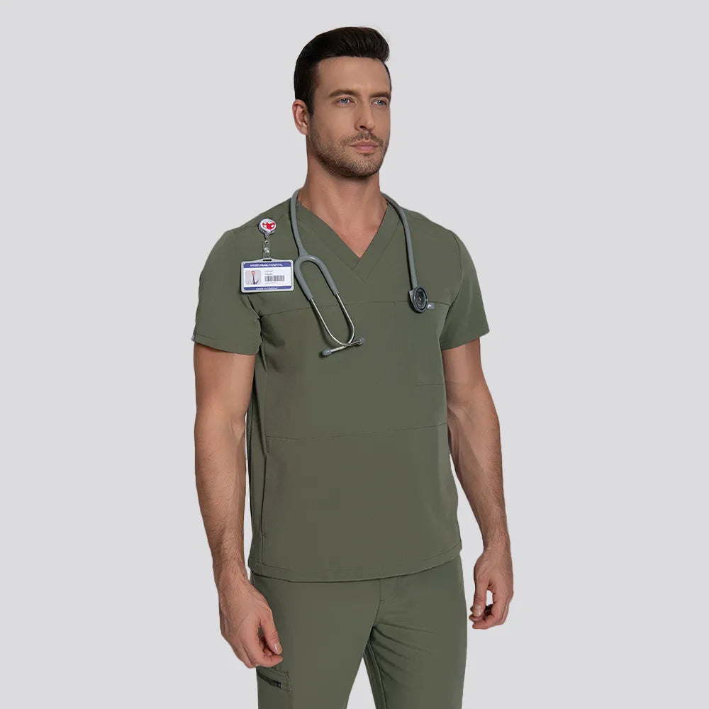 Men's V-neck Scrub Top – 4 Pockets | Kungfu Scrubs