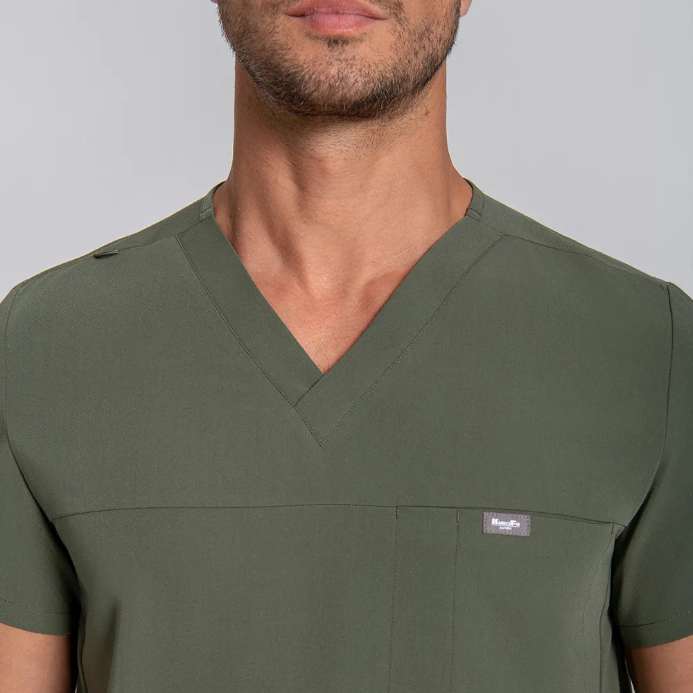 Men's V-neck Scrub Top – 4 Pockets | Kungfu Scrubs