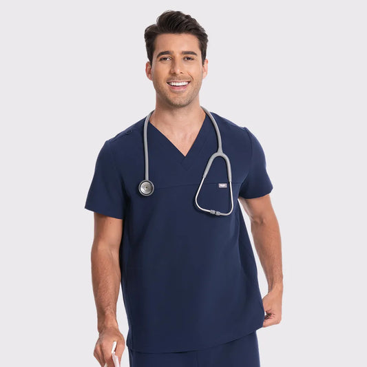 Men's V-neck Scrub Top – 4 Pockets | Kungfu Scrubs
