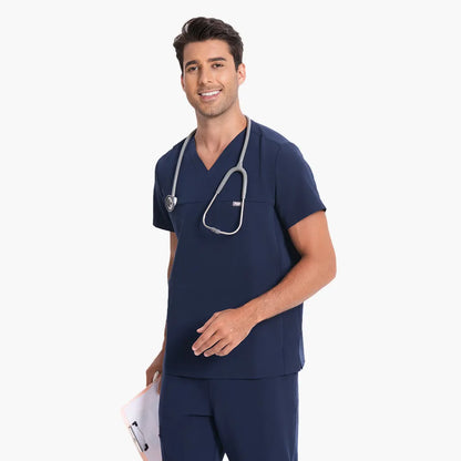 Men's V-neck Scrub Top – 4 Pockets | Kungfu Scrubs