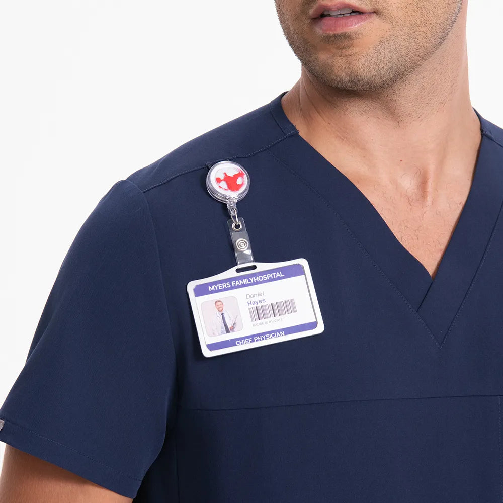 Men's V-neck Scrub Top – 4 Pockets | Kungfu Scrubs
