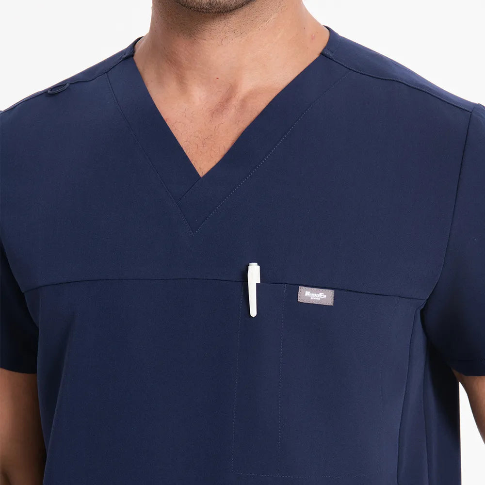 Men's V-neck Scrub Top – 4 Pockets | Kungfu Scrubs