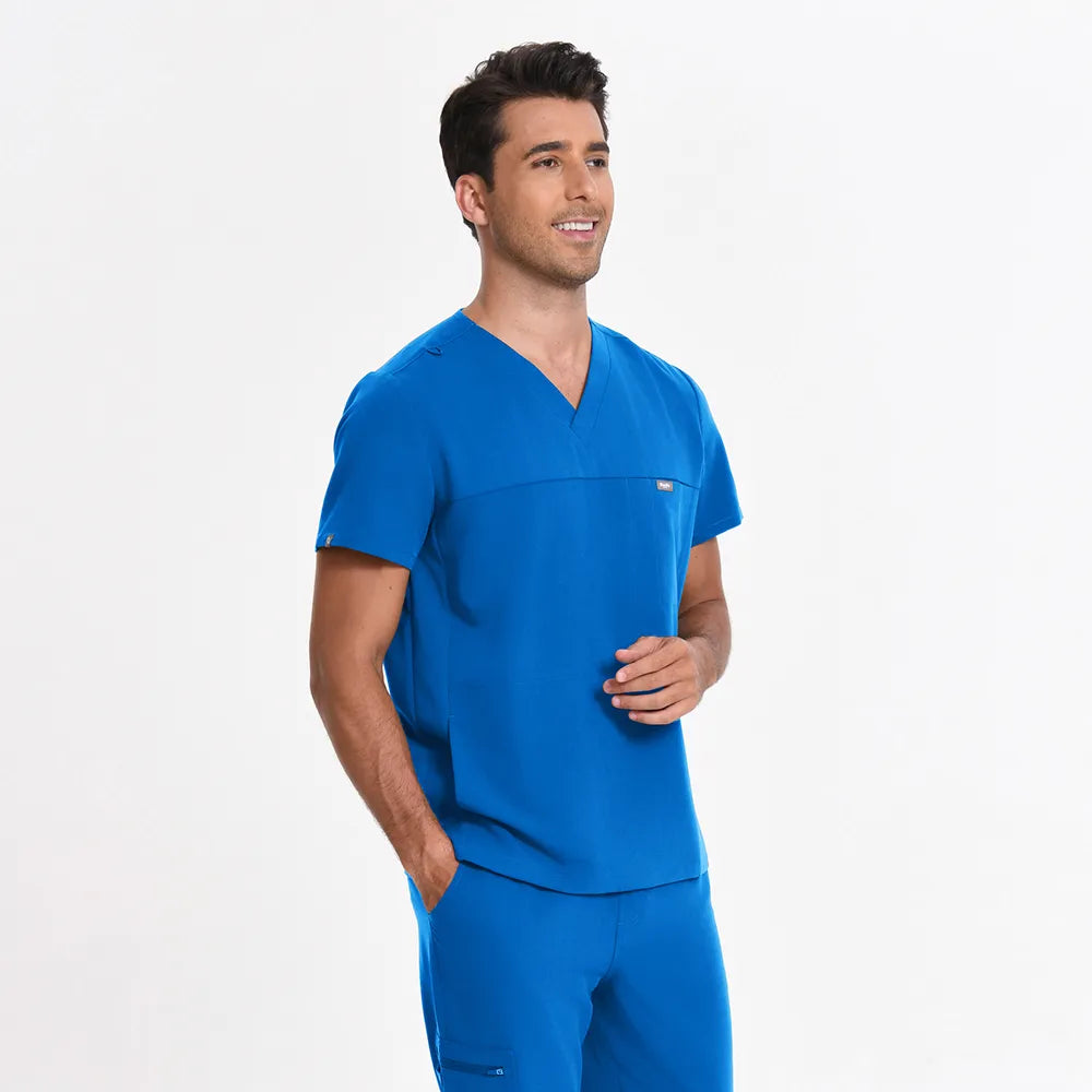 Men's V-neck Scrub Top – 4 Pockets | Kungfu Scrubs