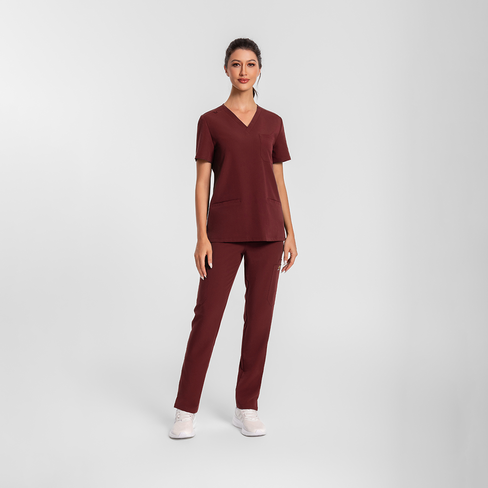 KungFuscrubs Women Three-Pocket Essential Scrub Sets rednote-Only Deal