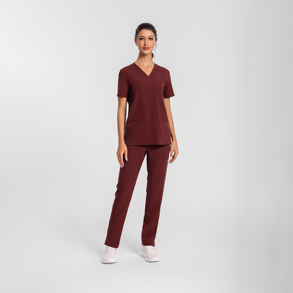 KungFuscrubs Women Three-Pocket Essential Scrub Sets rednote-Only Deal