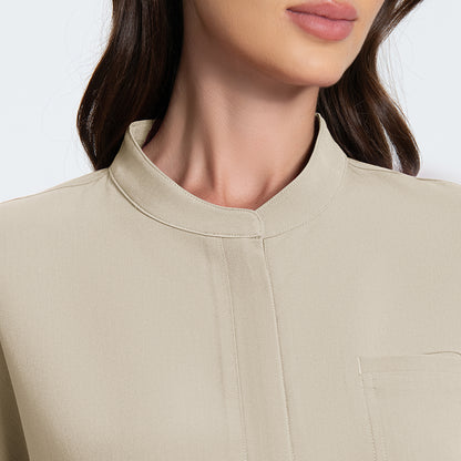 Beige Relaxed fit scrub top