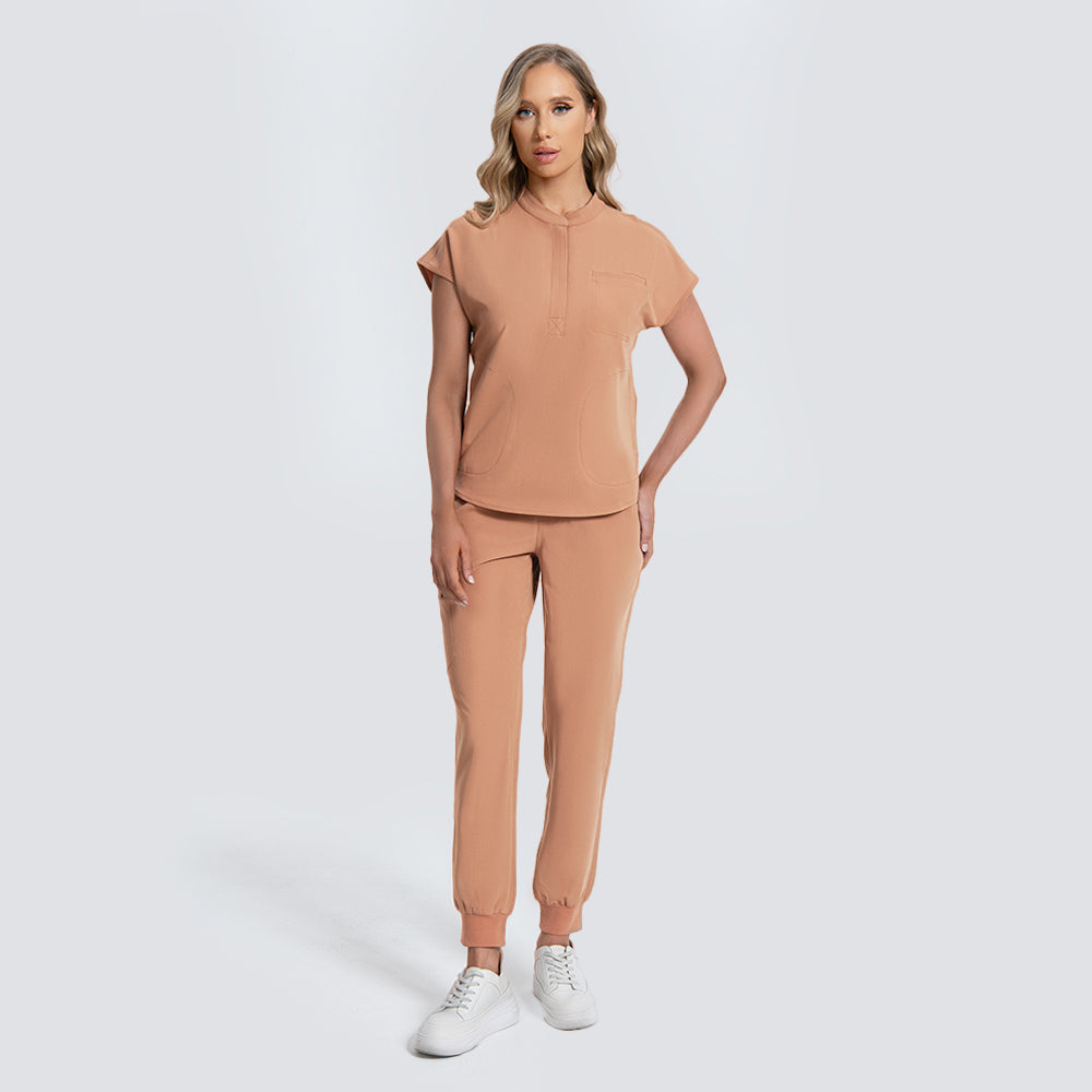 caramel Breathable scrub top