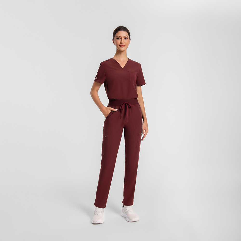 KungFuscrubs Women Three-Pocket Essential Scrub Sets rednote-Only Deal