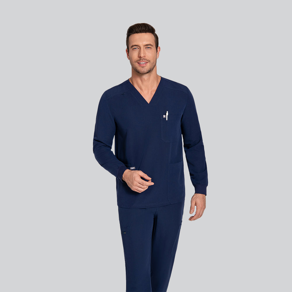 Men's V-neck scrub top