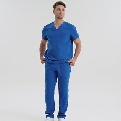 Men's Wide V-Neck Scrub Top – 4 Pockets | KungfuScrubs